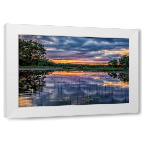 Sunset Reflections White Modern Wood Framed Art Print by Howarth, Gail