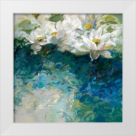 Lilies At Sunrise White Modern Wood Framed Art Print by McMurry, Vicki