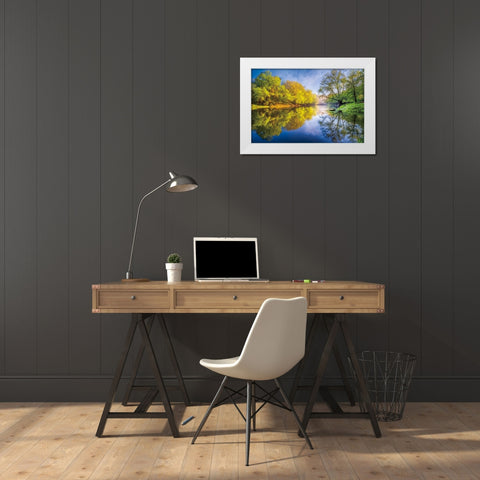 River Beauty White Modern Wood Framed Art Print by Celebrate Life Gallery