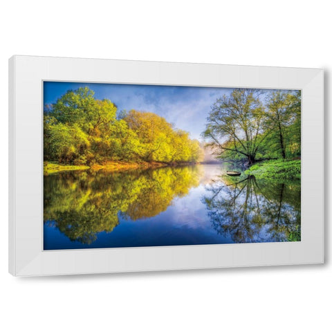 River Beauty White Modern Wood Framed Art Print by Celebrate Life Gallery