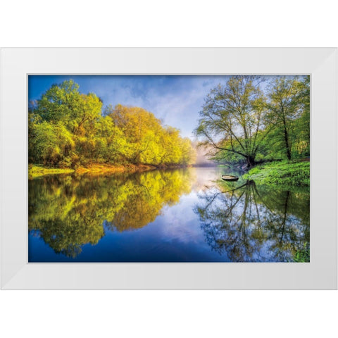 River Beauty White Modern Wood Framed Art Print by Celebrate Life Gallery