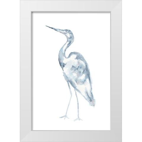 Beach Crane White Modern Wood Framed Art Print by St. Amant, Yvette