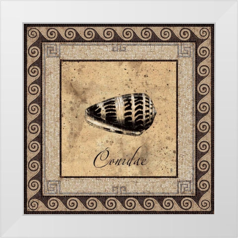 Shell Works I White Modern Wood Framed Art Print by Panossian, Paul
