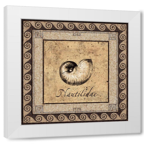 Shell Works III White Modern Wood Framed Art Print by Panossian, Paul