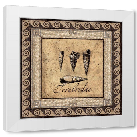 Shell Works IV White Modern Wood Framed Art Print by Panossian, Paul