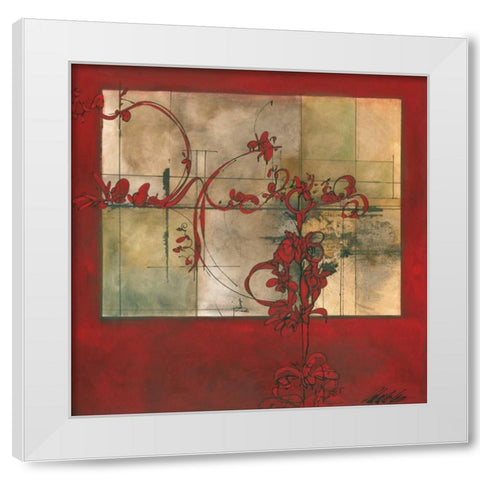 On the Terrace White Modern Wood Framed Art Print by Pryor, Patrick