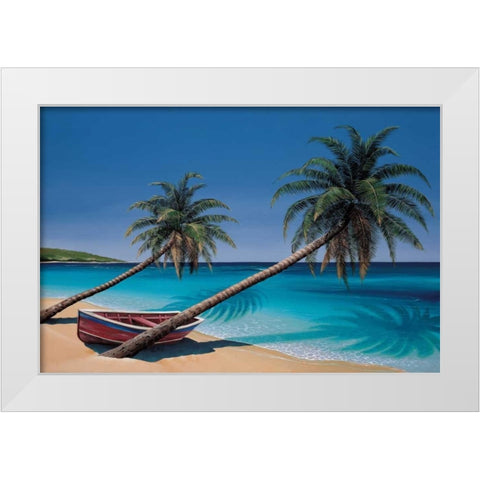 Days End White Modern Wood Framed Art Print by Peters, Ron