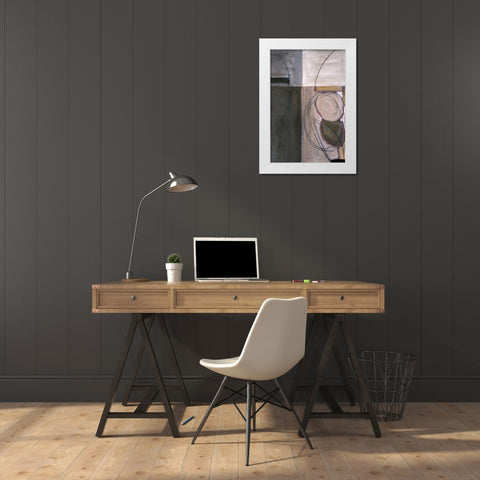 Circular Motion I White Modern Wood Framed Art Print by Perkins, Sharon