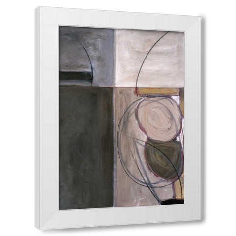 Circular Motion I White Modern Wood Framed Art Print by Perkins, Sharon