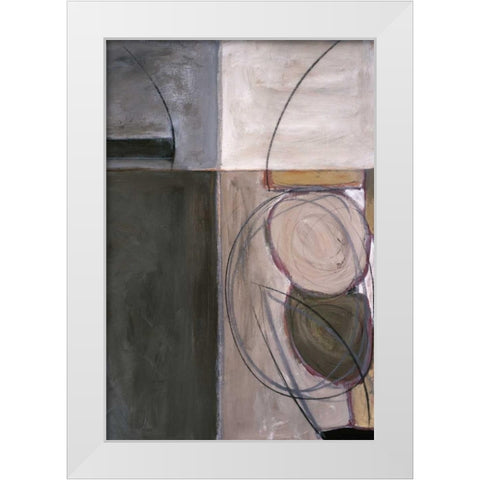 Circular Motion I White Modern Wood Framed Art Print by Perkins, Sharon