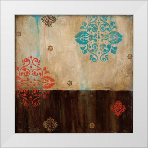 Damask Patterns I White Modern Wood Framed Art Print by Pasion, Wani