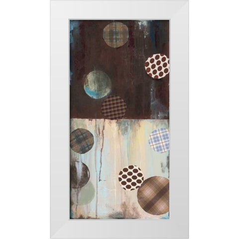 Graysons Patches I White Modern Wood Framed Art Print by Pasion, Wani