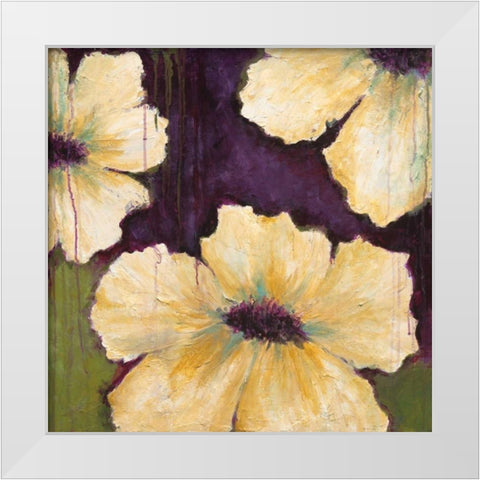 Blooms I White Modern Wood Framed Art Print by Pasion, Wani