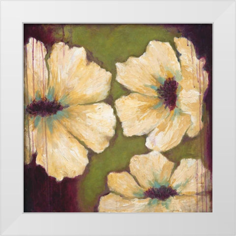 Blooms II White Modern Wood Framed Art Print by Pasion, Wani