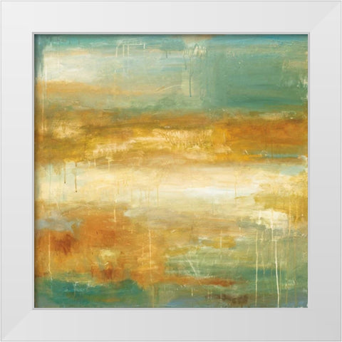 Golden Possibilities White Modern Wood Framed Art Print by Pasion, Wani