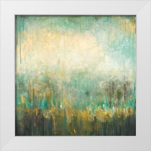 Jardin Vert White Modern Wood Framed Art Print by Pasion, Wani
