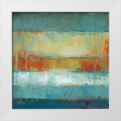 Color Block White Modern Wood Framed Art Print by Pasion, Wani