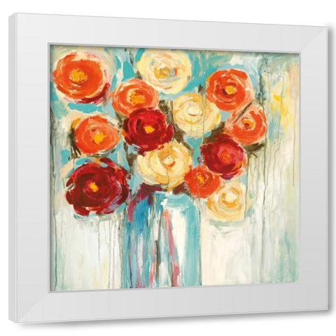 Sunlit Blooms White Modern Wood Framed Art Print by Pasion, Wani