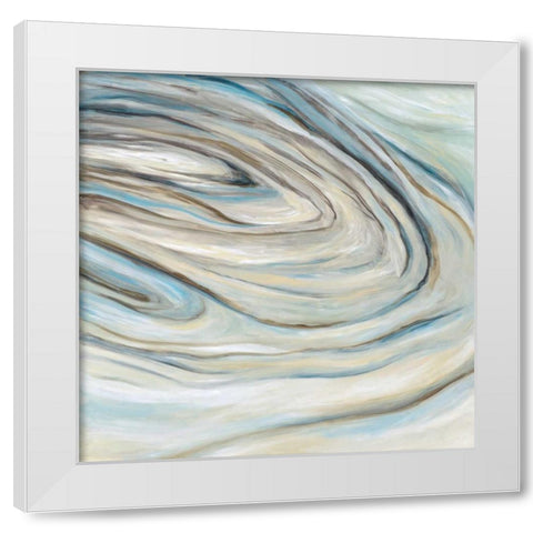 Blue Amethyst White Modern Wood Framed Art Print by Pasion, Wani