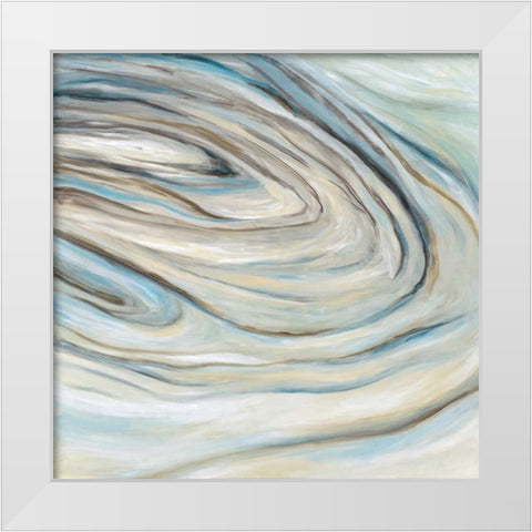 Blue Amethyst White Modern Wood Framed Art Print by Pasion, Wani