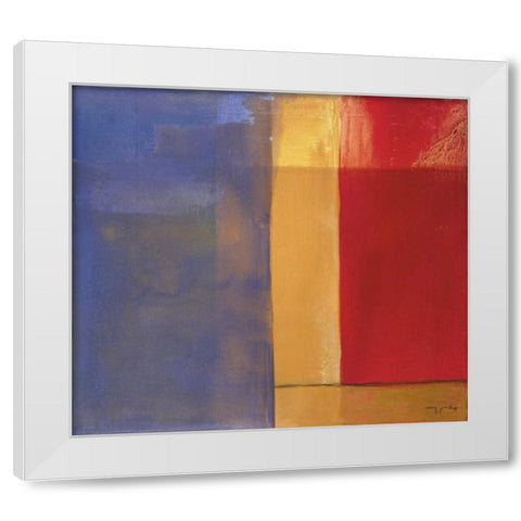 Water Reflections White Modern Wood Framed Art Print by Ribas, Jaume
