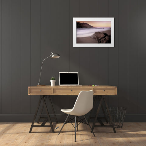 Garrapata Beach White Modern Wood Framed Art Print by Rehner, John