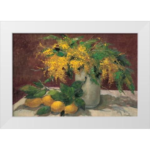 Mimosas y Limones White Modern Wood Framed Art Print by Ripoll, J.