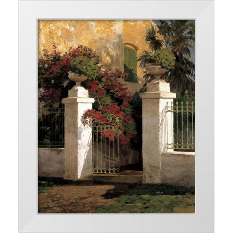 Jardi Colonial White Modern Wood Framed Art Print by Romeu, Poch