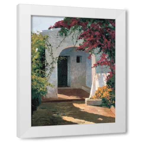 Porch Daylight White Modern Wood Framed Art Print by Romeu, Poch