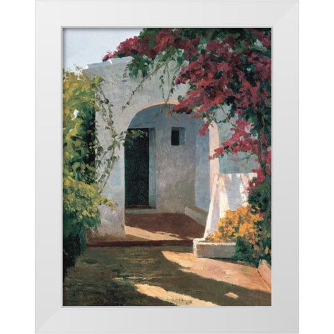 Porch Daylight White Modern Wood Framed Art Print by Romeu, Poch