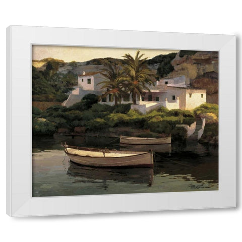 Cala San Esteban White Modern Wood Framed Art Print by Romeu, Poch