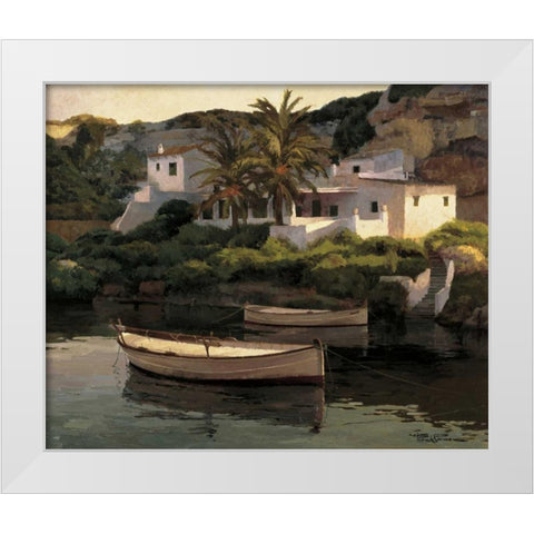 Cala San Esteban White Modern Wood Framed Art Print by Romeu, Poch