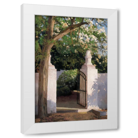 Acacia White Modern Wood Framed Art Print by Romeu, Poch