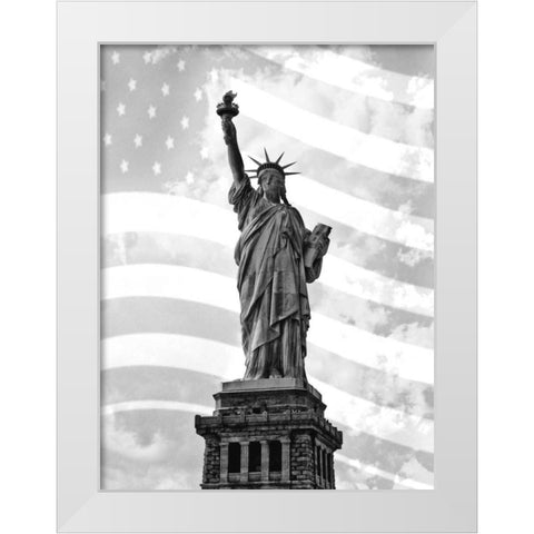 Liberty Flag White Modern Wood Framed Art Print by Roffman, Richard