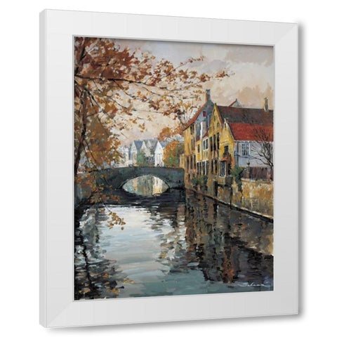 Brugge Reflections White Modern Wood Framed Art Print by Schaar, Robert