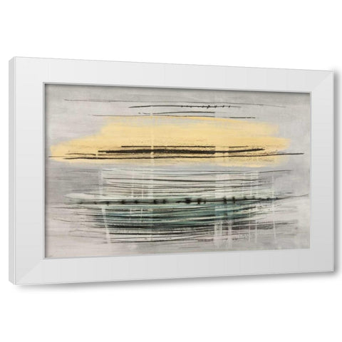 Sunrise Tracks White Modern Wood Framed Art Print by Sims, Drew