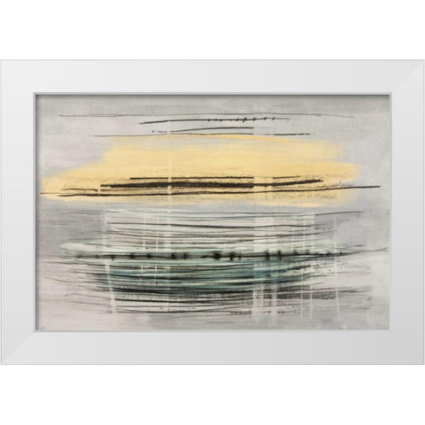 Sunrise Tracks White Modern Wood Framed Art Print by Sims, Drew
