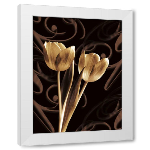 Floral Eloquence I White Modern Wood Framed Art Print by Szilagyi, Ily