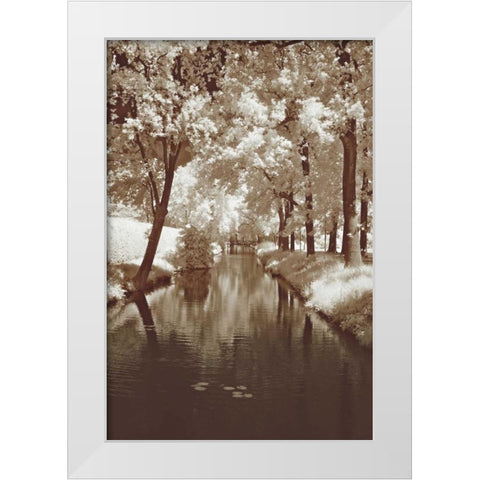 Water Under the Bridge White Modern Wood Framed Art Print by Szilyagi, Ily
