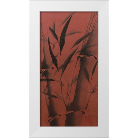 Bamboos Calm White Modern Wood Framed Art Print by Sugita, Katsumi
