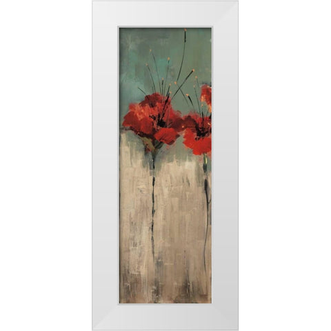 From Scarletts Garden I White Modern Wood Framed Art Print by Solis, Luis