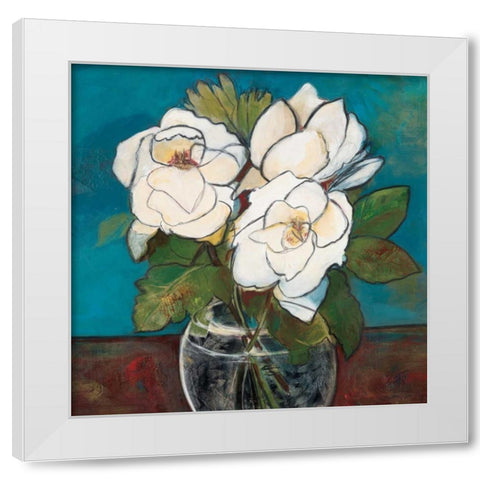 Crystal Magnolias White Modern Wood Framed Art Print by Tunick, Connie