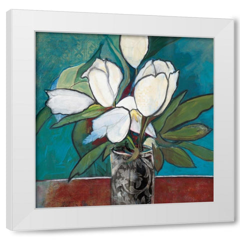 Crystal Tulips White Modern Wood Framed Art Print by Tunick, Connie