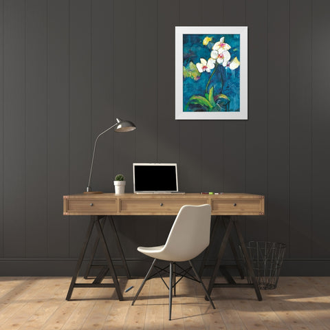 Phalaenopsis II White Modern Wood Framed Art Print by Tunick, Connie