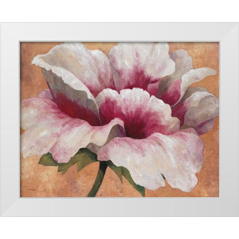 Pink Begonia White Modern Wood Framed Art Print by Torrontegui, Maria