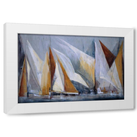 Ocean Regatta White Modern Wood Framed Art Print by Torres, Maria Antonia