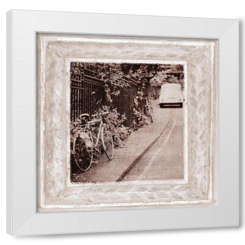 Bicycle White Modern Wood Framed Art Print by Tarras, Teo