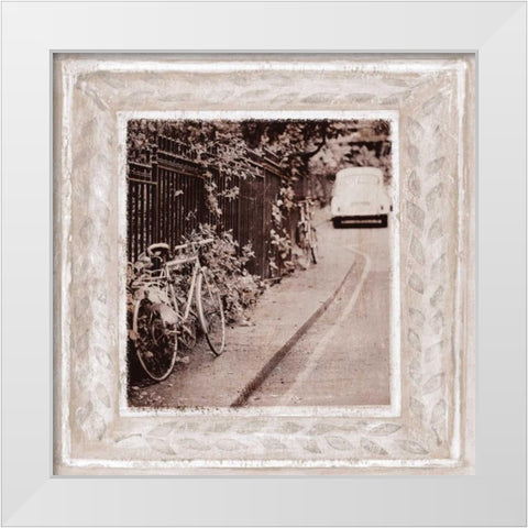 Bicycle White Modern Wood Framed Art Print by Tarras, Teo