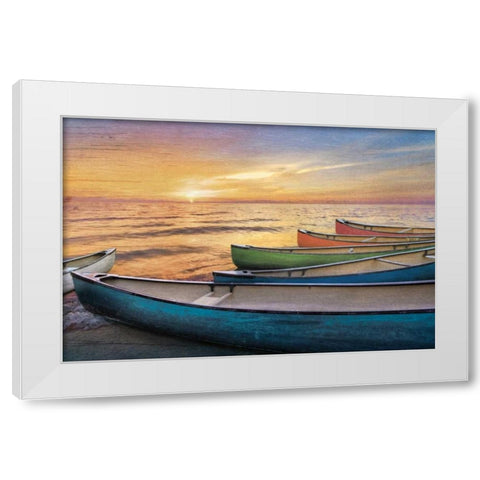 Rainbow Armada White Modern Wood Framed Art Print by Celebrate Life Gallery