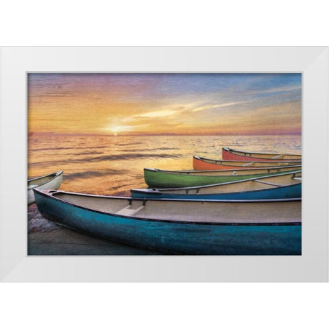 Rainbow Armada White Modern Wood Framed Art Print by Celebrate Life Gallery